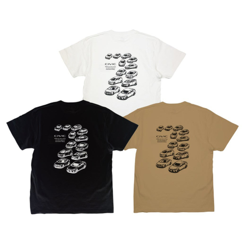 2401HD41-07 シビック Honda CIVIC HISTORY Tシャツ