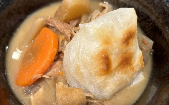 焼き餅入り鶏味噌けんちん汁