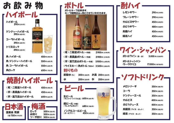 ドリンクメニュー1