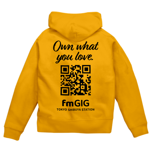 ジップパーカー裏面デザイン（ゴールド）