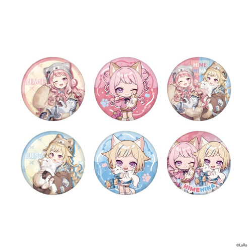 ▲HIMEHINA　缶バッジ～もふもふ猫日和～(全6種：ランダム／コンプリートセット)　  &yen;550／\3,300(税込)
