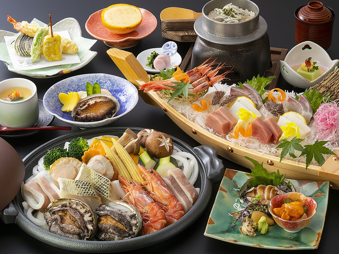 あわび&times;雲丹&times;魚介　鮑づくし会席