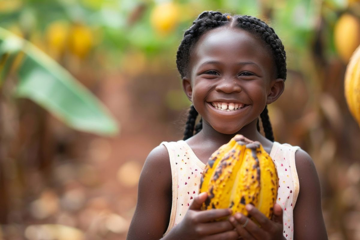 少女とカカオ豆 