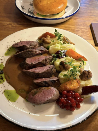 レストランで食べた鹿肉ステーキ。美味しかったけど、6000円ほどして高かった&hellip;&hellip;