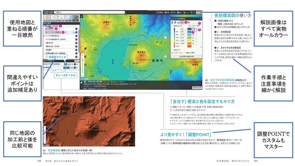 『地理院地図の深掘り』今尾恵介著（ＰＨＰ研究所）のサンプル画像
