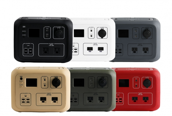 PowerArQ 2 上左:ジェットブラック、上中央:スノーホワイト、上右:チャコール、下左:コヨーテタン、下中央:オリーブドラブ、下右:レッド